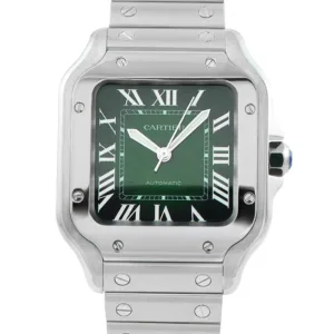 Santos Green Dial Medium Model Steel Watch WSSA0061