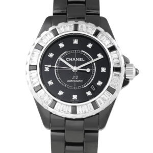 J12 Joaillerie Diamond and Black Ceramic Watch H2023