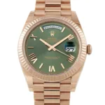 Day-Date Green Roman Dial Everose Gold President Watch 228235