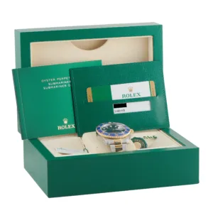 Rolex Submariner 116613LB two-tone blue dial watch box and papers