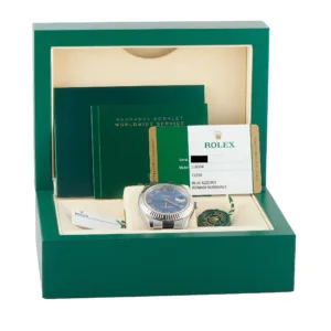 Rolex Datejust II 116334 Azzurro Blue Dial box and papers