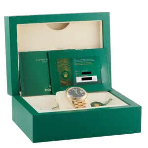 Rolex 228238 green Ombré dial box and papers