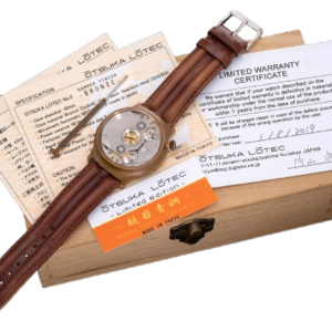 Otsuka Lotec No. 5 Japanese mechanical watch box and papers