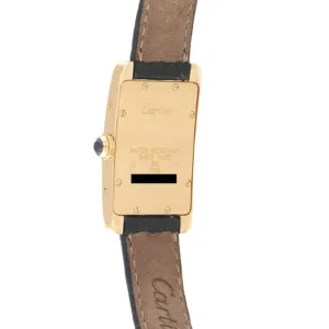 Cartier Tank Américaine 1710 leather strap and gold caseback