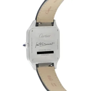 Cartier WSSA0046 Santos-Dumont black lacquer steel watch caseback