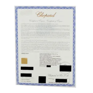 Chopard Alpine Eagle 41 298600-6001 Gray Dial Rose Gold certificate of authenticity