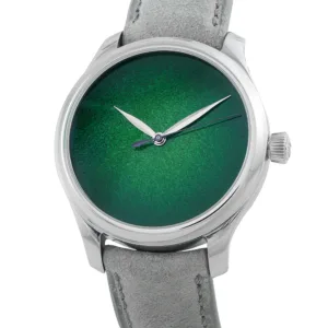 H. Moser Endeavour 1200-1233 lime green fumé Grand Feu enamel dial