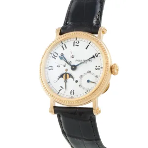 Patek Philippe 5015J 18K yellow gold moon phase watch
