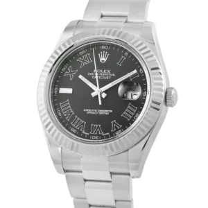Rolex Datejust II 116334 black Roman numeral dial front view