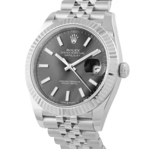 Rolex Datejust 41 126334 black dial White Rolesor front view