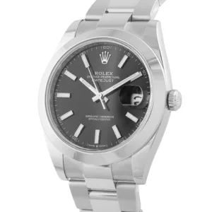 Rolex Datejust 41 126300 black dial Oystersteel front view