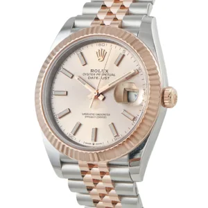 Rolex Datejust 41 126331 Sundust dial Everose Rolesor front view