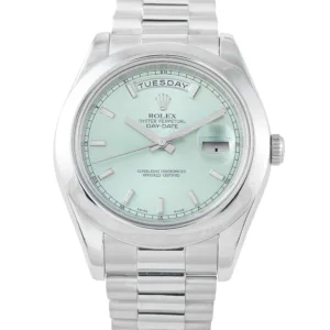 Rolex Day-Date II 218206 Platinum Glacier Blue Dial