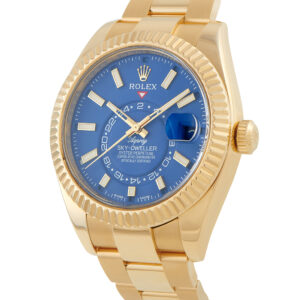 Rolex X Asprey Sky-Dweller 326938 blue dial with yellow gold hour markers