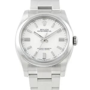 Rolex Oyster Perpetual 116000-0012 white dial steel watch
