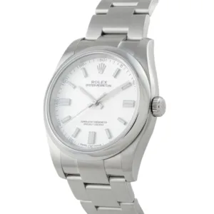 Rolex Oyster Perpetual 36 white dial and applied hour markers